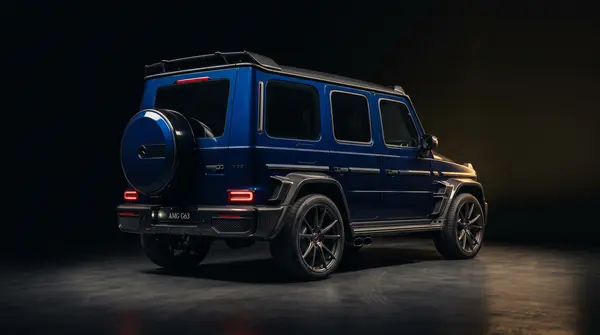 Mercedes G63 W463 with the full Mansory Gronos Black Edition kit installed at a St. Petersburg studio