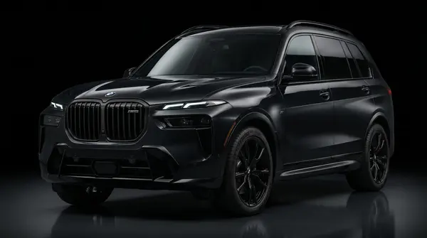 BMW 7 серии после полного антихрома — все хромированные элементы оклеены матовой чёрной плёнкой
